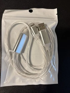 3 in 1 USB Charger light Cable For iphone&samsung Type C Charge 1.2M - Picture 1 of 2