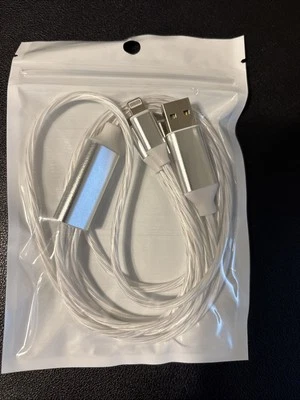 3 in 1 USB Charger light Cable For iphone&samsung Type C Charge 1.2M - Image 1 of 2