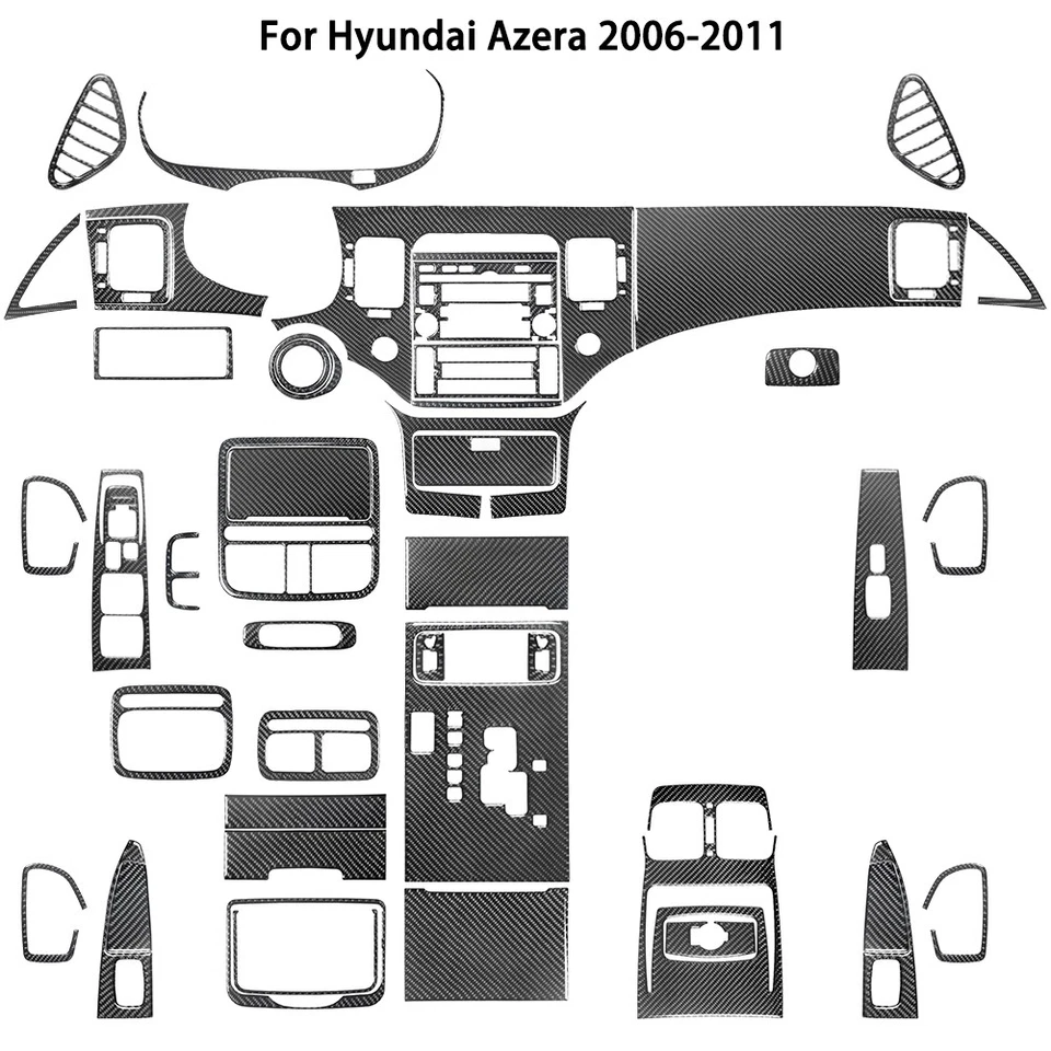 Kit de cubierta interior completo de fibra de carbono de 48 piezas para Hyundai Azera 2006-2011 Foto 1 de 4