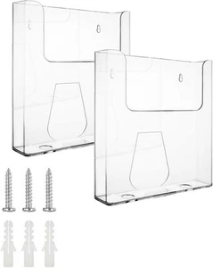 2pcs A4 Wall Mountable Menu Leaflet Holder - Clear Document Display - Picture 1 of 4