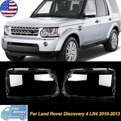 A Pair Headlight Headlamp Lens Cover For Land Rover Discovery 4 LR4 2010-2013 Foto 1 de 4