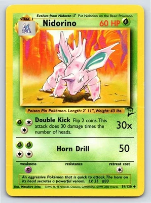Base Set 2 - MP - Nidorino 054/130 Normal US Seller - Image 1 of 2