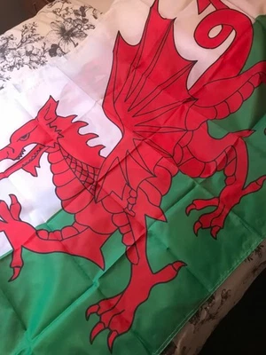 WALES  flag  5 x 3 Ft & Wales Wall Plaque NEW - Image 1 of 4
