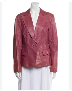 LAFAYETTE 148 Blush Mauve Rosa 100 % Leder Blazer Jacke Damengröße 14 - Bild 1 von 17