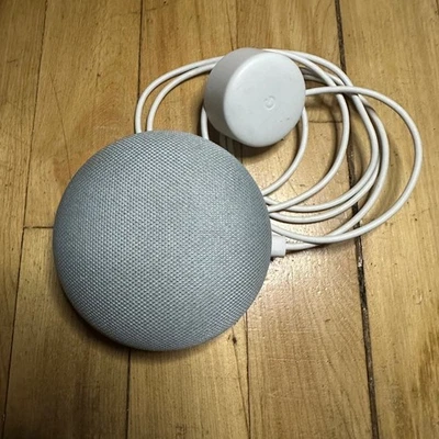 Google Nest Mini Smart Speaker Chalk with Power Adapter Tested Working 100% - Image 1 of 2