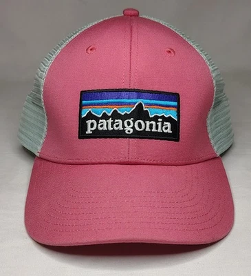 Sombrero de Camionero Patagonia P-6 Logo Rosa Gris Claro Malla Trasera Snapback Foto 1 de 4