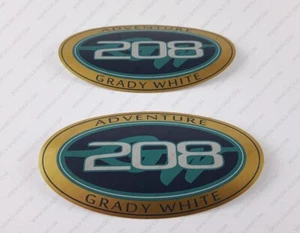 GRADY WHITE 208 ADVENTURE LOGO DECALS STICKERS 5" x 2.7" 2pcs. - Picture 1 of 6