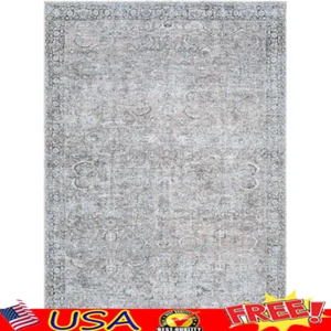 Washable Non-Skid Vintage Area Rug Chenille Polyester Indoor Living Room New - Picture 1 of 8