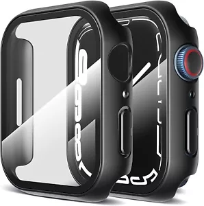 Custodia Cover + Pellicola VETRO Temperato FULL per APPLE WATCH 6 7 8 45mm 41mm - Photo 1/12