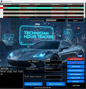 🛠 Flat Rate Hour Tracker Software for Automotive Technicians & Shops - Picture 1 of 3