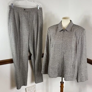 NWOT Elisabeth By Liz Claiborne Womans Pant Suit Size 18 Silk Wool Blend Lined - Picture 1 of 8