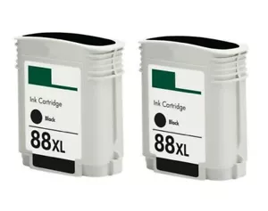 2PK High-Yield BK Ink For HP 88XL 88 OfficeJet Pro K5400 K550 K8600 L7500 L7580 - Picture 1 of 1