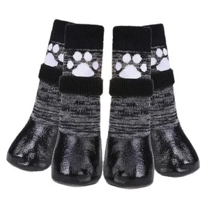 Dog Socks Anti Slip with Straps Traction Control Waterproof Paw Grey Large - Picture 1 of 7