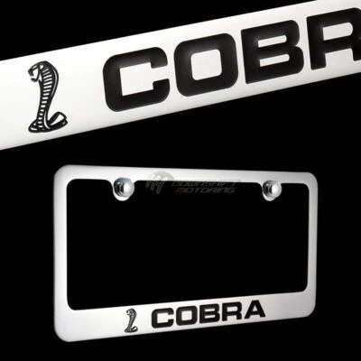 FORD Mustang Cobra Chrome Plated Brass License Plate Frame Officially License - Image 1 of 4