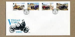 JERSEY, JPO. Vintage Cars. 1-31 -1989 First Day Cover, FDC - Picture 1 of 2
