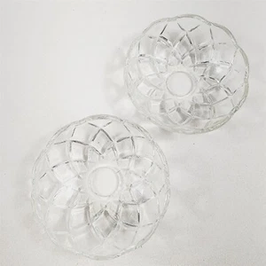 2 Lampadari Vintage Ricambio Lampadario Cristallo Bobeche Tazza 4" - Senza Fori Spilla - Foto 1 di 5