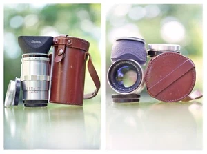 CLAd Carl Zeiss Jena Sonnar 135mm f4 M42 Praktica Type 1 Silver Case Filter Hood - Picture 1 of 7