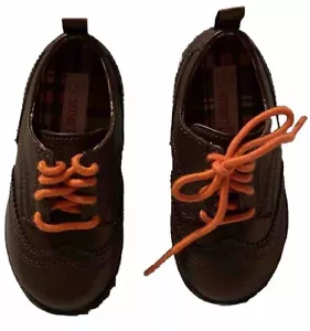 Smart Fit Shoes Brown Dress Casual Oxford Style Orange Laces Toddler Sz 6 - Picture 1 of 10
