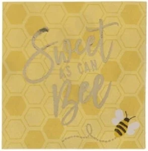 Servilletas pequeñas de abeja y panal suministros de fiesta para baby shower 25 unidades - Imagen 1 de 1