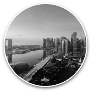 2 x Vinyl Stickers 25cm (bw) - Singapore Business District City  #35480 - Afbeelding 1 van 8