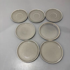 Russel Wright Lote de 7 Platillos Grises y Platos de Pan Mediados de Siglo Modernos MCM - Imagen 1 de 9