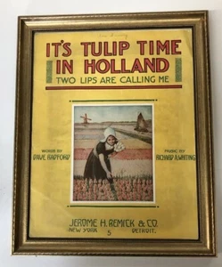 1915c It's Tulip Time In Holland Two Lips Are Calling Me Windmill Partituras - Imagen 1 de 4