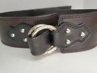 Michael Kors Brown Leather Wide Belt Large Buckle L/XL 40 in