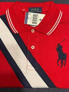 Polo Ralph Lauren Boys USA Flag Big Pony Red Stripe Shirt Size 7 $45 - Picture 1 of 8