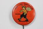1930's Just Kids Safety Club - Bag Ears Comical Celluloid Pin Back Button