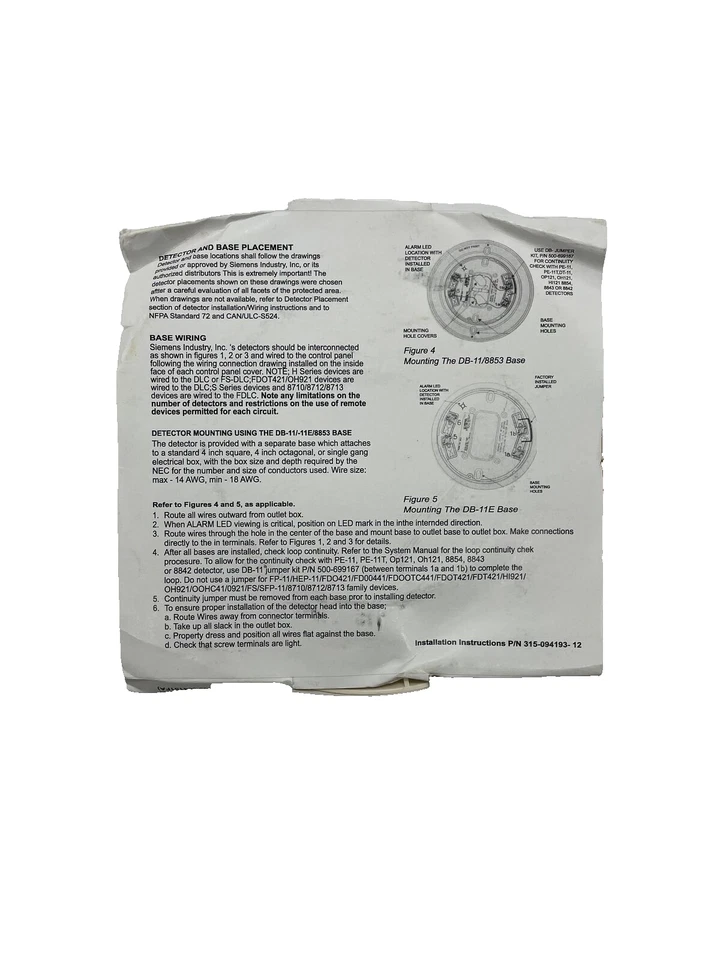 Siemens DB-11 Low-Profile Surface-Mount Base