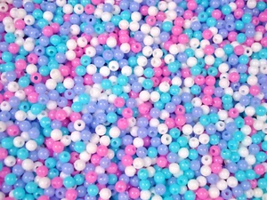 Beads Plastic 4mm Round Mix 25g DIY Jewellery Crafts Spacer Jewelry - Picture 1 of 1