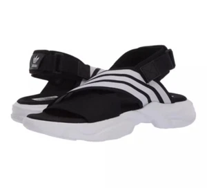 Adidas Originals scivoli da donna neri bianchi magmur nuovi senza scatola con cinturino US 5 - Foto 1 di 7