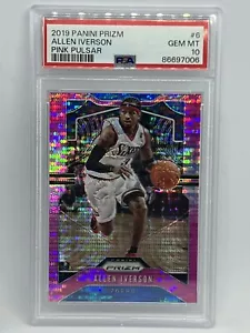 PULSAR ALLEN IVERSON 2019 PANINI PRIZM ROSA #8/42 POP 4 PSA 10 SIXERS - Foto 1 di 2