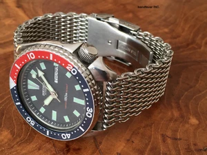 22MM STAINLESS STEEL MESH BAND FITS SEIKO DIVER'S 7002,7S26 SKX007  SKX009 011 - Picture 1 of 8