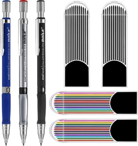3PCS 2.0 Mm Mechanical Pencils with Bonus 4 Cases Lead Refills, Color and Black - Picture 1 of 12