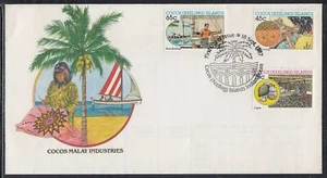Cocos Keeling Islands Scott 166-8 FDC - Cocos Malay Industries - Imagen 1 de 1