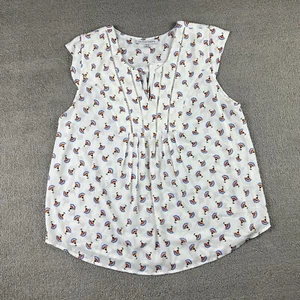 Collective Concepts Womens White Sleeveless Print Blouse Size XXL - Picture 1 of 17