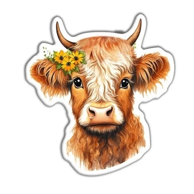 5 piezas Moño de pelo de resina plana central respaldo plano 1254974 Highland Cow Daisy Farm Foto 1 de 2