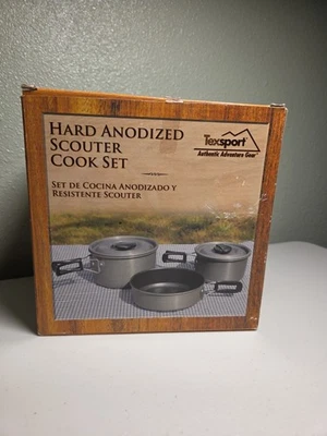 Juego de cocina Scouter anodizado duro Texsport - Olla y sartén de camping Scout sin usar 6 piezas Foto 1 de 4