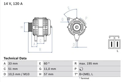 Alternador bosch para HYUNDAI ACCENT III 1.5 CRDi GLS 0 986 081 060 Foto 1 de 2