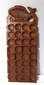 Hand Carved African Mancala Board Missionary Signed - Picture 1 of 6
