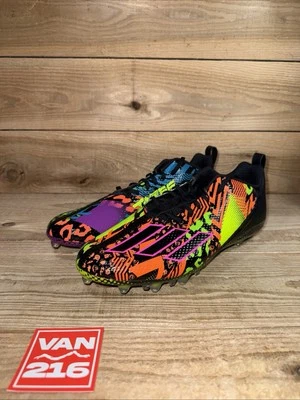 NEW SZ 13: Adidas Adizero Spark Mismatch Graffiti Football Cleats GV9087 - Image 1 of 4