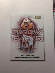 2025 Panini Score Bucky Irving Throwbacks Gold Parallel Tampa Bay Buccaneers SP - Picture 1 of 2