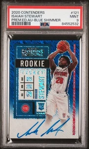 2020 Panini Contenders Isaiah Stewart Rookie Blue Shimmer Auto /20 - PSA 9 - Picture 1 of 2