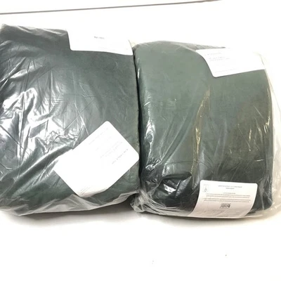 (2) Pottery Barn Velvet Twill Blackout Drapes 50" x 108” Curtain Hunter Green  - Image 1 of 4