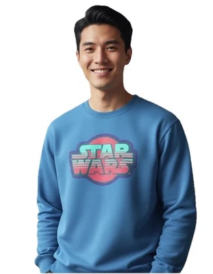 Disney Star Wars Sudadera Polar Pullover Hombre’s Grande Azul Turquesa NUEVO Foto 1 de 4