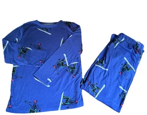 🏂 Boys 2 Piece Blue Snowboarding Pajama Set Size 8 🏂 - Picture 1 of 4