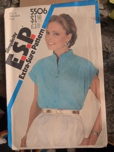 Vintage Simplicity Pattern 5506 E.S.p. Uncut Size N 10.13.14 Miss Blouse - Picture 1 of 2