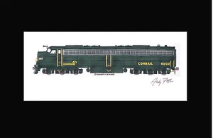 Conrail OCS E8 #4022 11"x17" Matted Print Andy Fletcher signed - Picture 1 of 1
