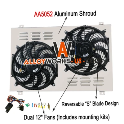 Electric Radiator Fan+Shroud+Relay For 77-82 78 79 CHEVROLET CORVETTE AT 5.7L V8 - Image 1 of 4